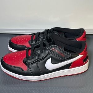 Air JORDAN 1 Low FlyEase Men's US 10 Gym Red Black White BRED Nike Retro